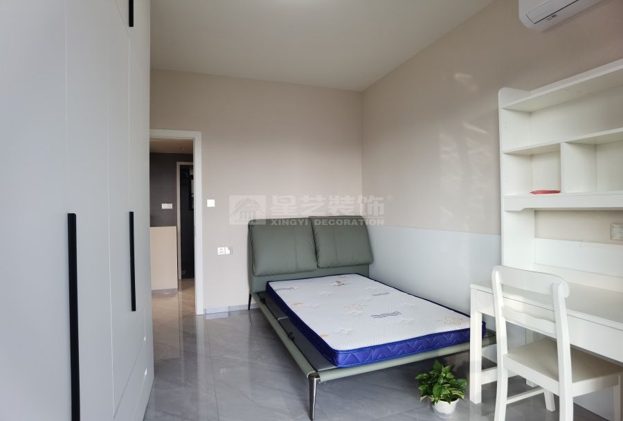 现代奶油风110㎡三室设计，简约温馨治愈系家居方案(图10)