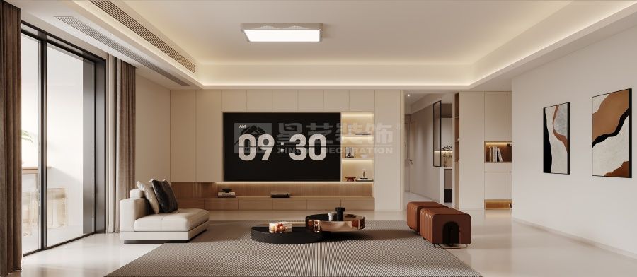 汕头龙湖226平现代简约大平层设计，四房两厅开阔格局(图1)