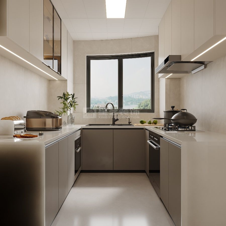 汕头龙湖226平现代简约大平层设计，四房两厅开阔格局(图5)