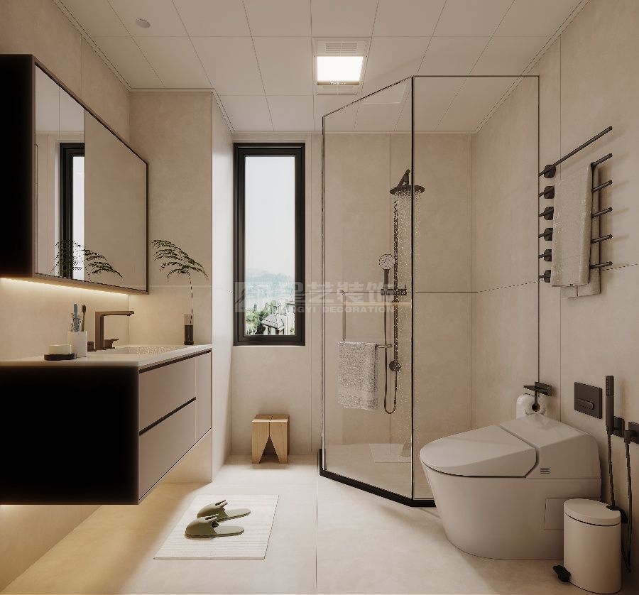 汕头龙湖226平现代简约大平层设计，四房两厅开阔格局(图8)