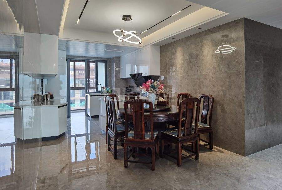 190㎡现代中式风格装修设计，滨江一号四室两厅新中式案例(图5)