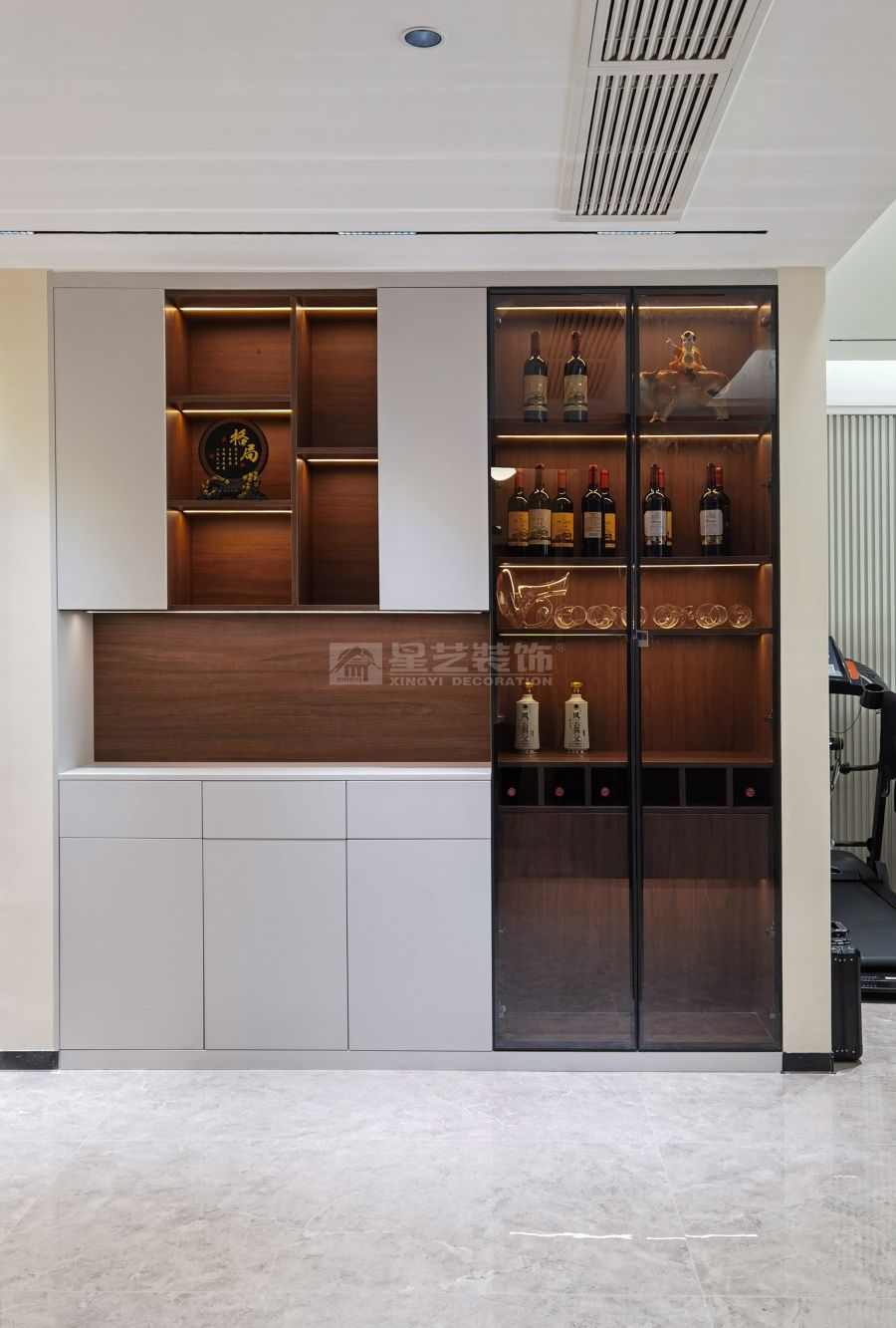 190㎡现代中式风格装修设计，滨江一号四室两厅新中式案例(图9)