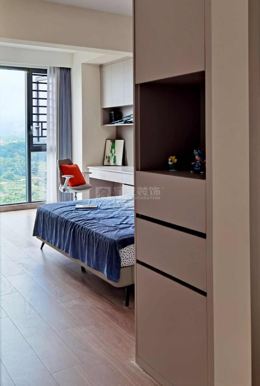 190㎡现代中式风格装修设计，滨江一号四室两厅新中式案例(图15)