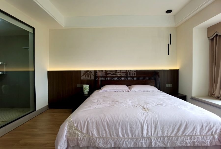 190㎡现代中式风格装修设计，滨江一号四室两厅新中式案例(图21)