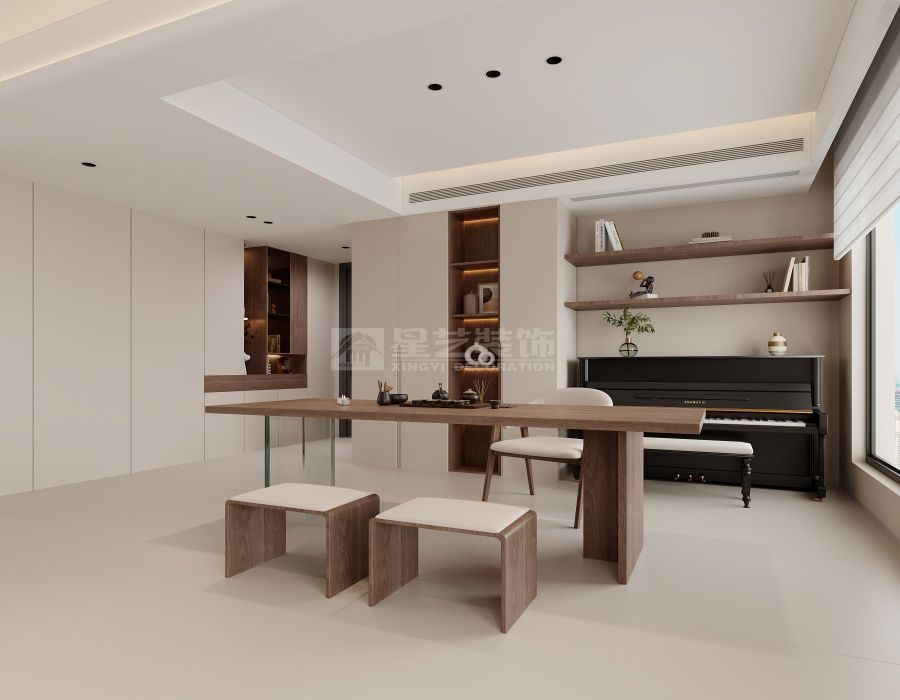 129平四房改三房现代风格设计，开放式厨房客厅扩容方案(图2)