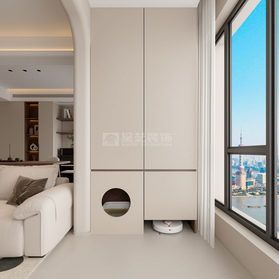 129平四房改三房现代风格设计，开放式厨房客厅扩容方案(图3)