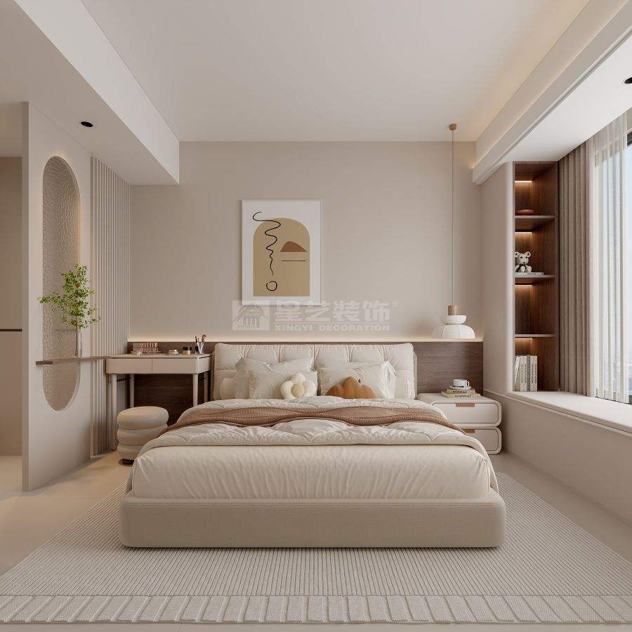 129平四房改三房现代风格设计，开放式厨房客厅扩容方案(图5)