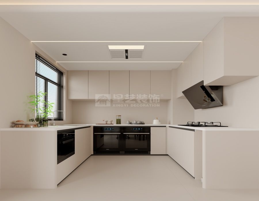 129平四房改三房现代风格设计，开放式厨房客厅扩容方案(图6)