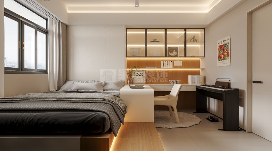 汕头150平现代原木风住宅改造，四口之家温馨舒适空间设计(图10)