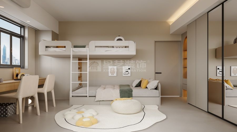 汕头150平现代原木风住宅改造，四口之家温馨舒适空间设计(图7)