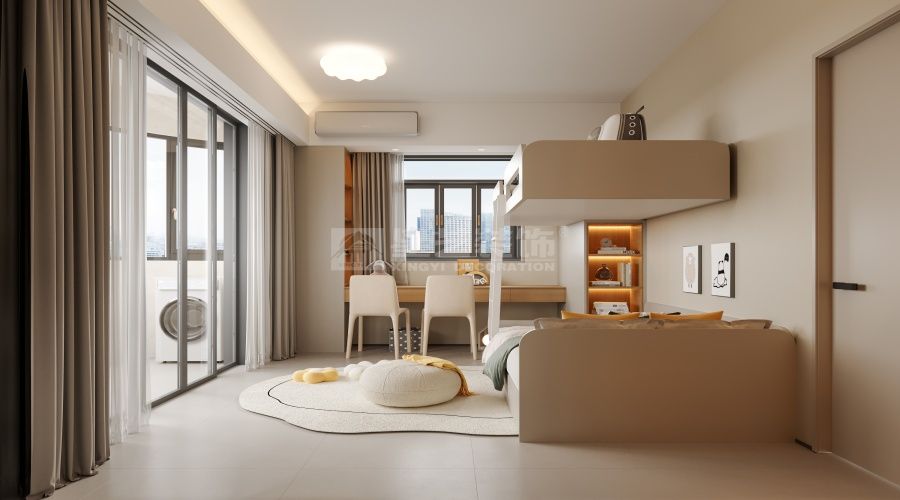 汕头150平现代原木风住宅改造，四口之家温馨舒适空间设计(图9)