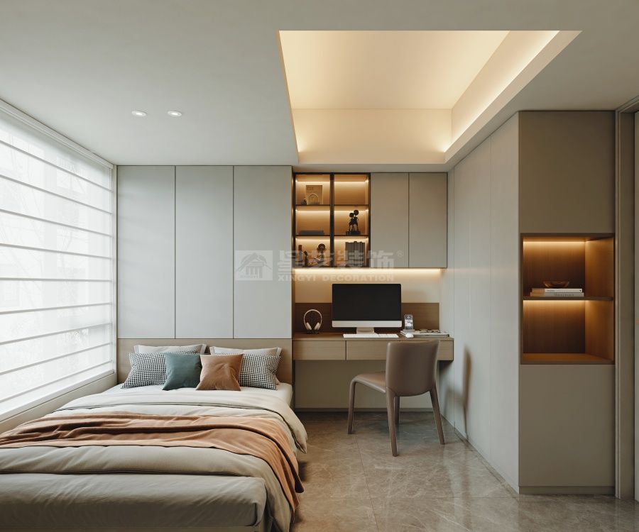 现代简约风格住宅设计，温润木色与岩板材质完美融合(图8)