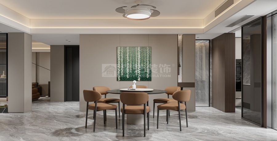 现代极简五房两厅设计，黑白灰电竞房装修方案(图3)