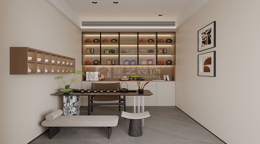 暖咖色意式轻奢大平层设计，木饰面石材打造品质家居空间(图10)