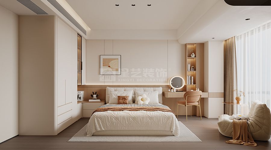 暖咖色意式轻奢大平层设计，木饰面石材打造品质家居空间(图11)