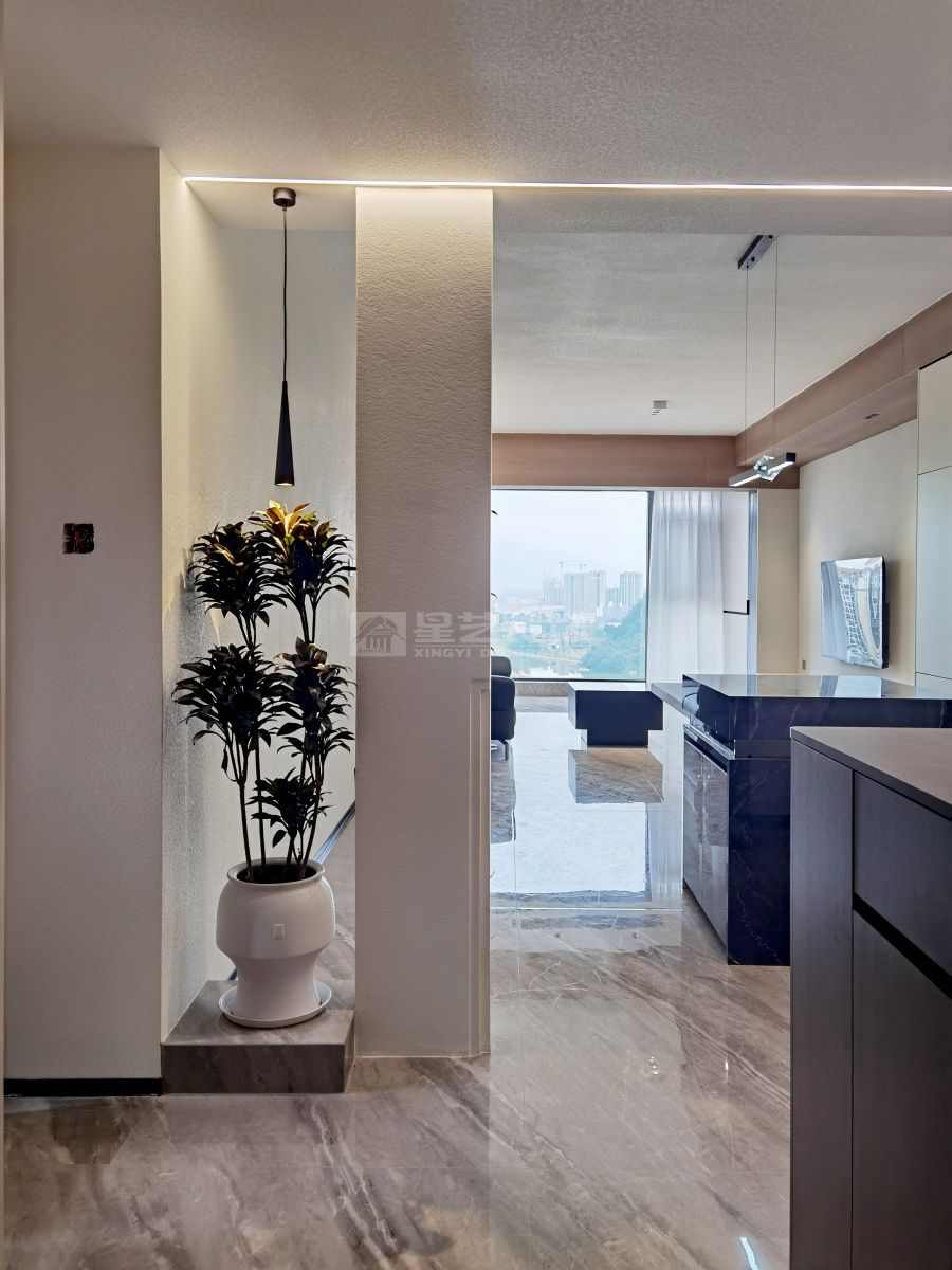 110平米现代简约风住宅改造，开放式厨房配独立衣帽间设计(图17)