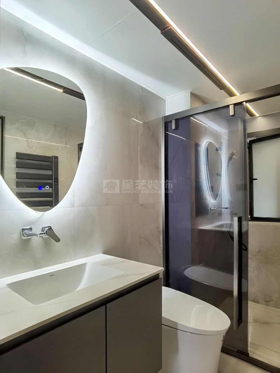 110平米现代简约风住宅改造，开放式厨房配独立衣帽间设计(图20)