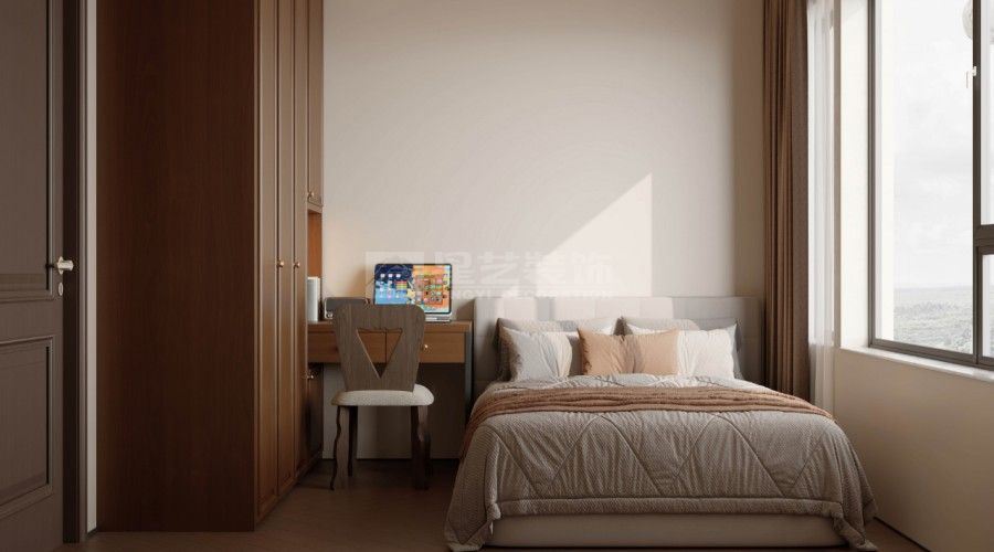 复古法式南洋风装修设计，胡桃色木纹砖打造电影感家居空间(图7)