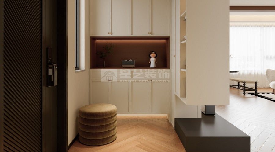 复古法式南洋风装修设计，胡桃色木纹砖打造电影感家居空间(图10)