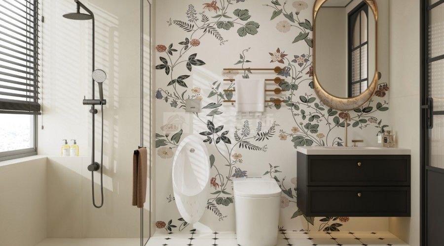 复古法式南洋风装修设计，胡桃色木纹砖打造电影感家居空间(图11)