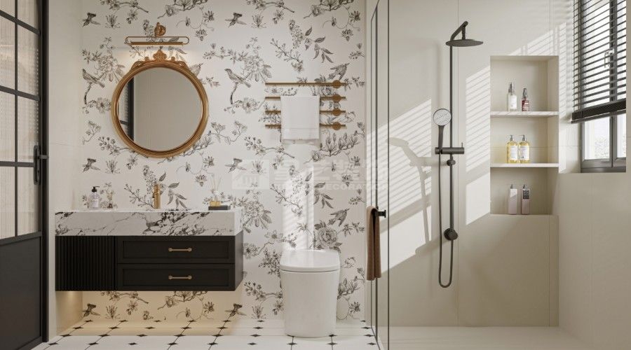 复古法式南洋风装修设计，胡桃色木纹砖打造电影感家居空间(图12)