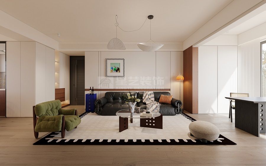 中古风混搭鲜艳软装设计，打造无边界感家居空间(图1)