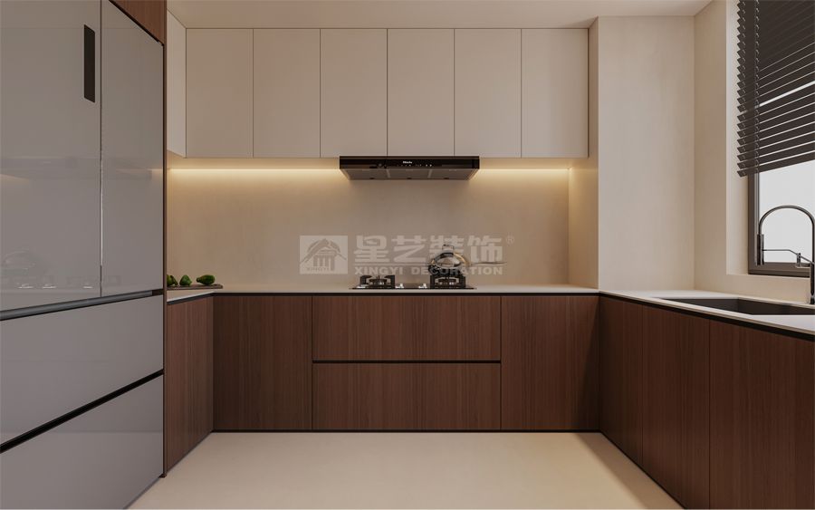 新中式风格大横厅设计，推拉门分隔独立书房的现代家居方案(图5)