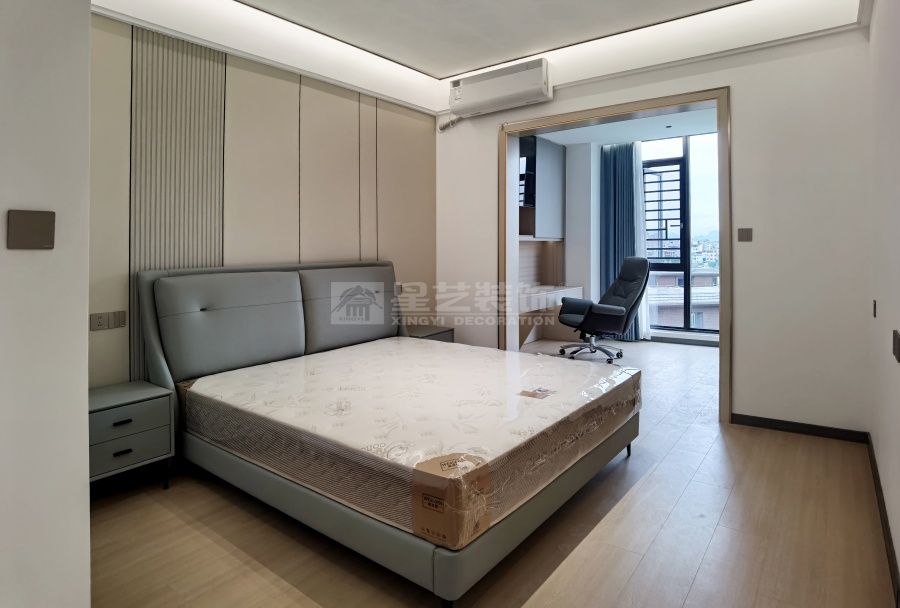 200㎡精装房改造现代极简风，70㎡客厅中西双厨设计方案(图8)