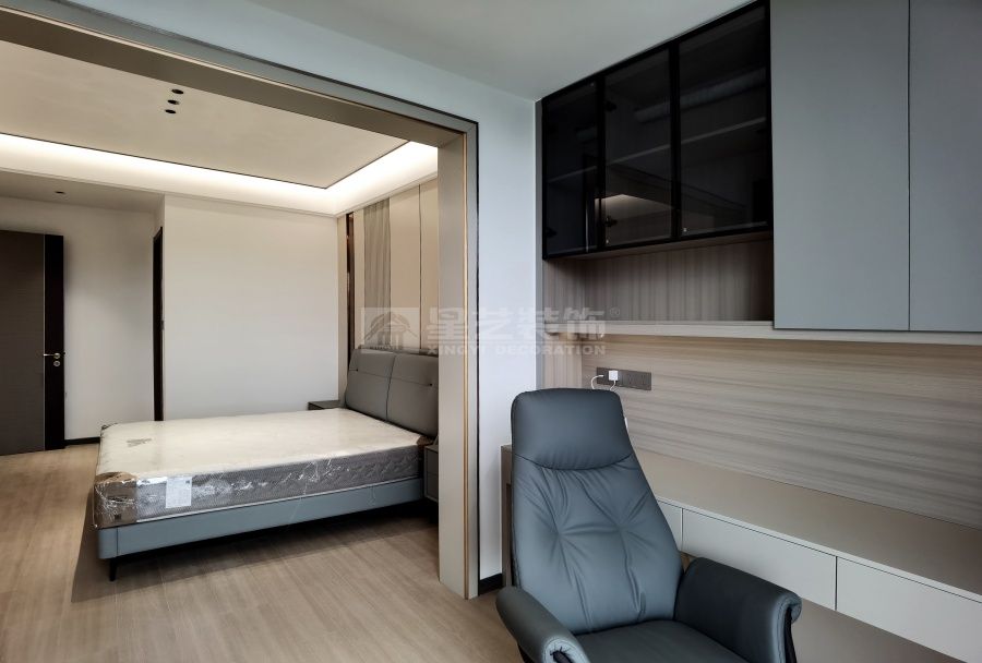 200㎡精装房改造现代极简风，70㎡客厅中西双厨设计方案(图11)