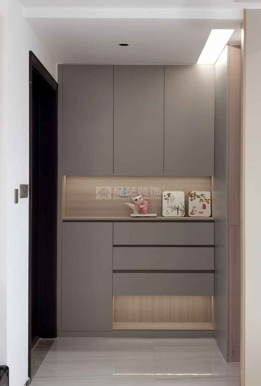 200㎡精装房改造现代极简风，70㎡客厅中西双厨设计方案(图14)