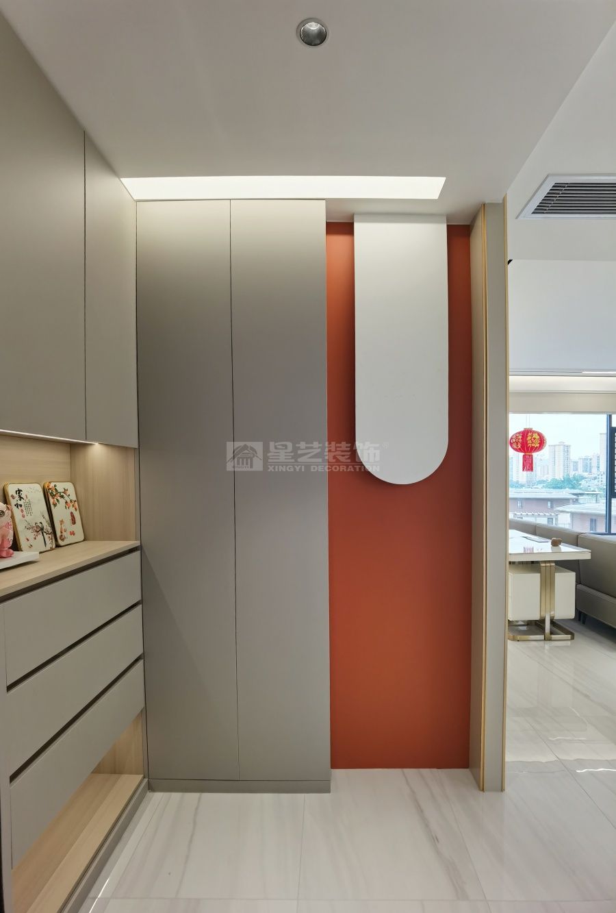 200㎡精装房改造现代极简风，70㎡客厅中西双厨设计方案(图16)