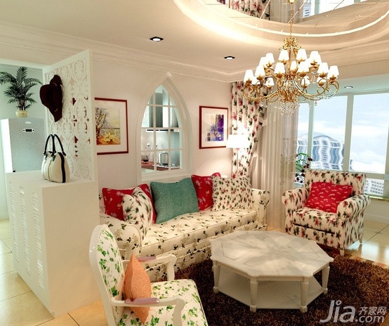 田园清新风格案例：水晶帘子珠点亮自然与浪漫家居氛围(图2)